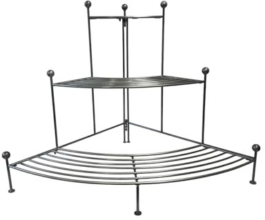 Loft 1850 Corner Plant Stand | Ladder Shelf Indoor Outdoor Plant Holder | Antique Zinc Corner Planter Stand For Garden & Patio