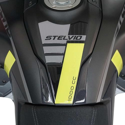 labelbike Adesivo 3D Moto Paraserbatoio Compatibile con Moto | Stelvio 2024, Protezione in Resina, Antigraffio, Decorazione