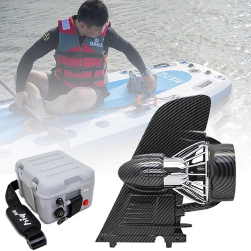 DPLXFPP Elektrische Surfbrett-Finne, Wiederaufladbare Elektrische Finne, 24-V-Thruster, Elektrische Surfbrett-Flossen, Propeller, Einstellbare Geschwindigkeit Jet-Betriebenes Surfbrett-Kit