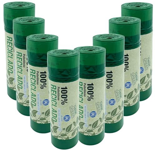 100% recyclé, 8 rouleaux de 20 sacs poubelle (160 sacs) avec fermeture automatique, capacité 30 l, 55 x 60 cm.