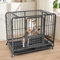 Jaula resistente para perros, tamaño mediano, jaula para perros de 77,5 x 55 x 72 cm para perros medianos y grandes, bandeja de limpieza extraíble con ruedas bloqueables