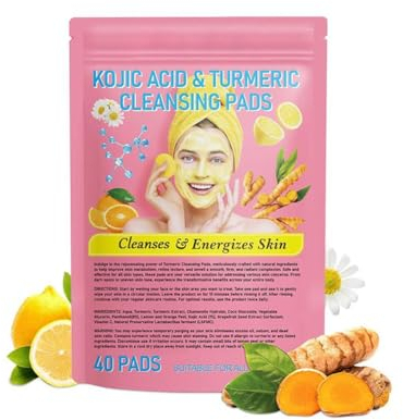 40pads Kurkuma Kojisäure Reinigungspads Peeling-Pads Schwämme zur Reinigung der Haut Peeling P6e2 Reinigung Ca Täglich