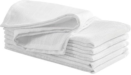 Laura Ashley Shimmery Arabesque Servietten, 45,7 x 45,7 cm, Weiß, 6 Stück