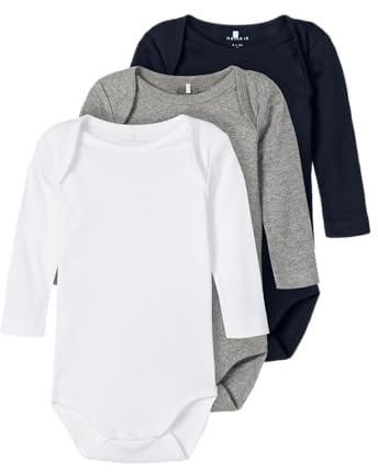 NAME IT Unisex Nbnbody 3p Ls Solid Noos Nbnbody 3P Ls Solid Noos (1er Pack)
