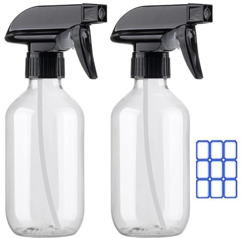 FANSTINOW Plastic Spray Bottles for plant - 10oz/300ml - Mist Stream - No Clog No Leak, Easy to Grip with Adjustable Nozzle for Hair, Cooking, Cleaning - BPA Free