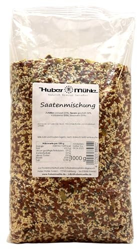 Huber Mühle Saatenmichung aus Leinsaat, Sesam, Kürbiskernen und Blaumohn, (1 x 1 kg)