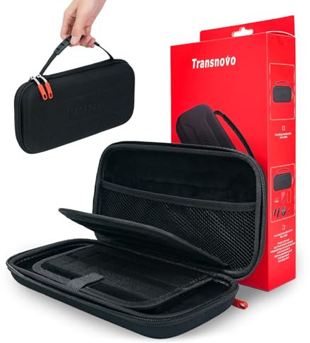 TRANSNOVO Custodia Compatible con Nintendo Switch 2 (2025), Custodia Rigida da Viaggio con 24 Slot per Cartucce di Gioco, Protezione Completa per Console e Switch Accessori - Nero