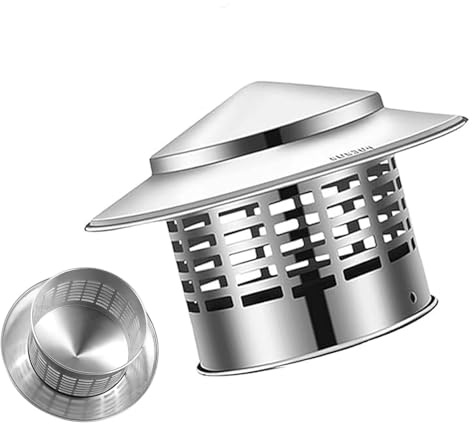 Generisch Schornsteinabdeckung 40/50/63/75 Mm Edelstahl 304，Kaminlochdeckel Entlüftungshaube, Vogelschutz Regenhaube，Kamin Schornstein Rohrabdeckung(50mm/2in)