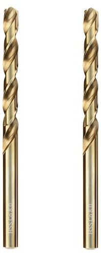 luwiscook HSS 5% Cobalt Jobber Drill Bit Set, 8mm 2pcs M35 Twist Drill Bits, 135° for Stainless Steel, Hard Metals, Cast Iron, Aluminium and Copper, Stored in A Plastic Box