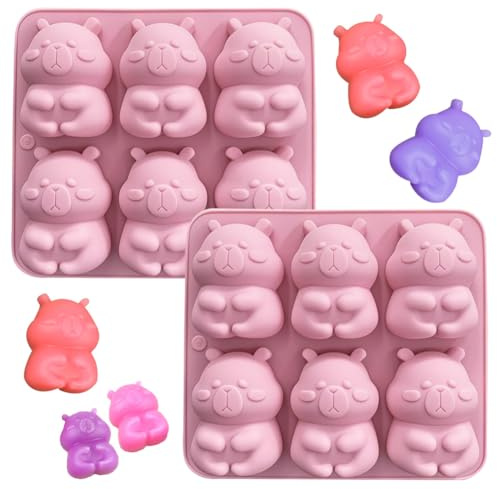 MEZHEN Silikonformen Capybara Backform Kuchenform Silikon Form Tiere Kuchenbackform Mousse Schokoladenformen Dessert Soap Geburtstag Halloween Weihnachten 2 Stück
