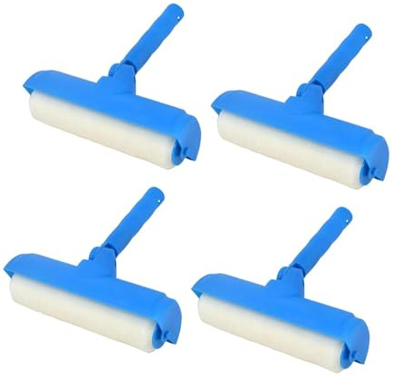 Milageto 4x Rullo per Pittura Da Soffitto Antigoccia, Facile Da Usare E Senza Schizzi, Pulsante di Angolazione Regolabile, Impugnatura Comoda, Pennello Portati