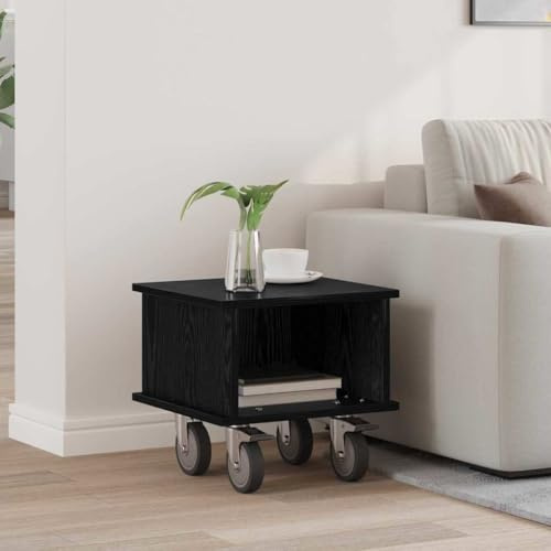 Lumanois Meuble TV Chêne Noir 37 x 35 x 35 cm Bois d'ingénierie Meubles TV Noir,891049