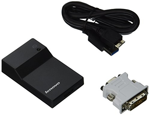 Lenovo USB 3.0 DVI/VGA Mon Adapter, Schwarz