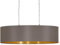 EGLO Pendellampe Maserlo, 2 flammige Textil Pendelleuchte, Hängeleuchte oval aus Stahl und Stoff, Farbe: Nickel matt, cappuccino, gold, Fassung: E27, L: 78 cm