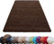 HomebyHome Shaggy Teppich Wohnzimmer 140 x 200 cm - Shaggy Teppich Hochflor Braun Extra Weich und Flauschig - Waschbarer Langflor Teppiche für Schlafzimmer, Küche, Flur - Carpet, Halı, Kilim