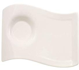 Villeroy & Boch NewWave Caffè Petite sous-tasse Party Plate, 17 x 13 cm, Porcelaine Premium, Blanc