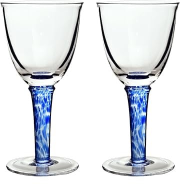 Denby 400048115 White Wine Glasses, 270 milliliters, Imperial Blue