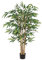 Künstlicher Bambusbaum 150cm mit echten Bambusrohren und textilen Blättern im Topf - Multistamm Bambuspflanze Bambusstrauch