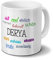 Tasse mit Namen Derya - Motiv Positive Eigenschaften - Namenstasse, Kaffeebecher, Mug, Becher, Kaffeetasse - Farbe Weiß