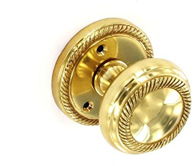 Georgian Brass Mortice Round Door Handle – 65mm
