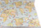 Weltkarte Blau 100% Cotton Hochwertig Fabric Material Verkauft von der Halber Meter