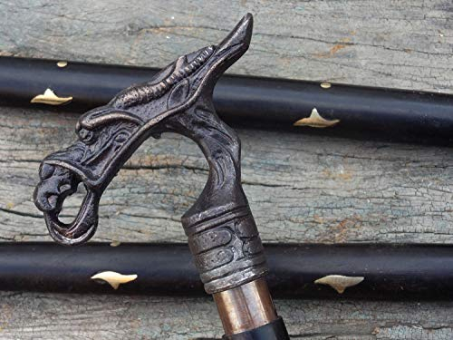 Griff antik Messing Dragon Gehstock Designer Vintage Gehstöcke