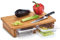 Zeller 25178 Schneidebrett m. 2 Auffangschalen, Bambus/Kunststoff, ca. 40,5x26,5x8,5 cm, Natur