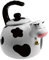 UPware Enamel on Steel Whistling Tea Kettle, Stovetop Teakettle (2.3 Quart, Cow)