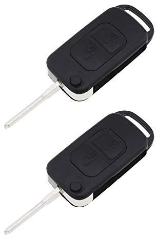 2 Stück 2-Tasten Fernbedienung Schlüsselanhänger Auto Gehäuse mit Ungeschnittenen Schlüsselrohling für SLK E113 ACES W168 W202