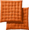 REDBEST Stuhlkissen, Stuhlauflage, Sitzkissen Uni 2er-Pack orange, Größe 40x40x3 cm - gesteppt, mit glatten, strapazierstarkem Gewebe (weitere Farben)