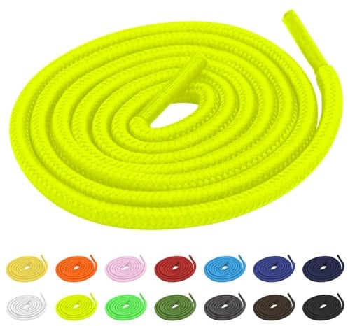 TBOC Cordones Zapatillas Deporte Redondos Cordones Zapatos Botas Militares Shoe Laces Atacadores Cordon Triatlon [Diámetro 5 mm] Compatibles con Converse Altas Nike Adidas Panama Jack Timberland