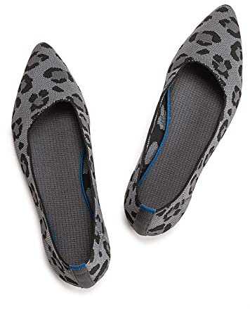 Frank Mully Ballerine a Punta lavorate a Maglia da Donna - Comode Ballerine Slip-on - Scarpe Classiche morbide, Blu, 36 EU