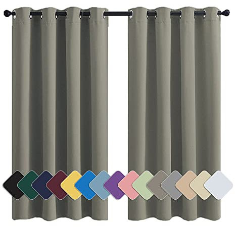 MENGH Thermovorhänge Ösenschals Blickdicht Geräuschreduzierung leichte weiche, für Jugendzimmer Kinderzimmer Grün Grau 1 Stück, 120x100cm(HxB)