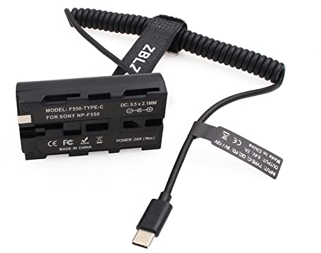ZBLZGP USB C zu NP-F DC Koppler Dummy Akku für Sony NP-F550 F770 F570 F970 Atomos Ninja V-Monitor