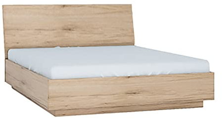 Lomadox Bettgestell Liegefläche 160x200 cm Doppelbett mit Bettkasten Lattenrost klappbar in Eiche Nb. (BxHxT) 166x99x222 cm