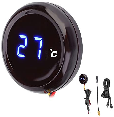 BOROCO Termometro Per Moto, Termometro Digitale Universale Misuratore di Temperatura Dell'acqua Misuratore di Temperatura Sensore Misuratore di Tensione Per Moto(#2)