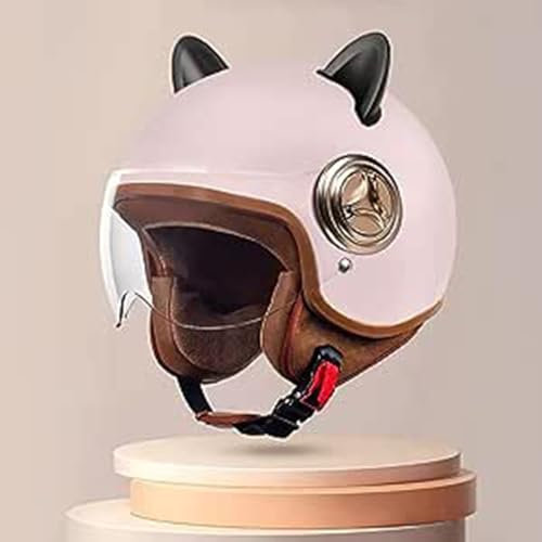 Casque De Moto Jet Pour Enfants Homologué ECE, Scooter Pour Garçons Et Filles Avec Visière Anti-Rayures D, 54-61cm