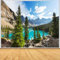 Wycian Wandteppich Natur Landschaft See, Wandbehang Bäume Wandteppiche Berge Wandtuch Dschungel Tapestry Tapisserie Mikrofaser Tannenbaum Berge 260x240cm