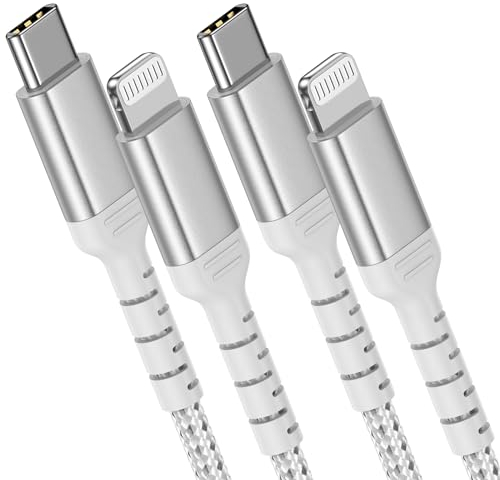 ULIFTUS Câble USB C iPhone 1M, Cable USB C vers Lightning Nylon Tressé Charge Rapide Type C Lightning Lead avec Apple iPhone 14 13 12 11 Pro Max Xs Xr X 8 7 6 Plus SE (Argent)
