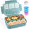 shell and turtle Bento Box Lunchbox für Erwachsene, Lunchbehälter für Kinder, Mädchen, Jungen, mit 4 Fächern, Lunchable Lebensmittelbehälter mit Utensilien, Saucenglas, Muffineinlagen, 1,2 l / 5