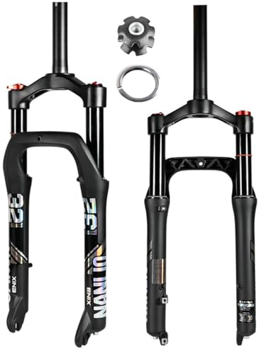 20 Pollici MTB Bicicletta Fat Forcella Pneumatico 4.0 Forchetta Ammortizzate per Neve Spiaggia XC Elettrica 1-1/8 QR 135×9mm Corsa 95mm Freno A Disco