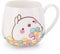 NICI Tasse MOLANG mit Regenbogenblume 400ml Porzellan 8x9cm weiß - Teetasse Kaffee-Tasse Porzellantasse Henkeltasse Tasse Mug mit Henkel für Kalt- und Heißgetränke, Kaffee, Tee, Milch, Kakao