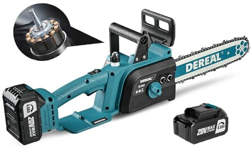 Brushless 12-Inch Electric Chainsaw Cordless,4.0Ah Battery Chain Saw, 100 Cuts 20V Battery Operated Portable Compact Saw Handheld for Wood Cutting Upgraded Brushless Motor