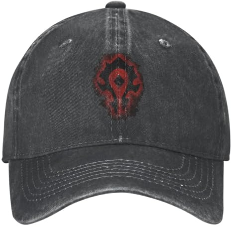 LNLISSD Herren Hüte, Damen Rot Horde Logo Gewaschen Baseball Cap Anime Spiel Stilvoll Trucker Hut Frühling Weiblich Männlich Wandern Angeln Baseball Caps Geschenk