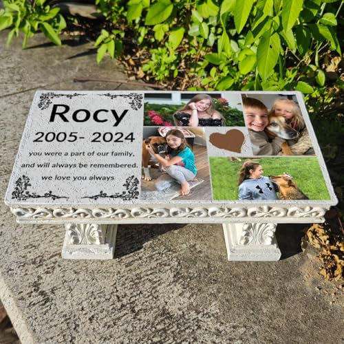 Personalisierte menschliche Gedenksteine, Gedenkbank, Gartenstein, Grabsteine für Gräber, Bank, Gedenktafeln für den Außenbereich, Grabmarkierungen für Friedhof für Menschen oder Haustiere,