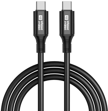 SinLoon Câble USB C vers USB C USB 3.2 Type C 20 Gbps PD 100 W 8 K @ 60 Hz Câble de charge rapide de données pour téléphone, tablette et autres appareils USB C (1M)