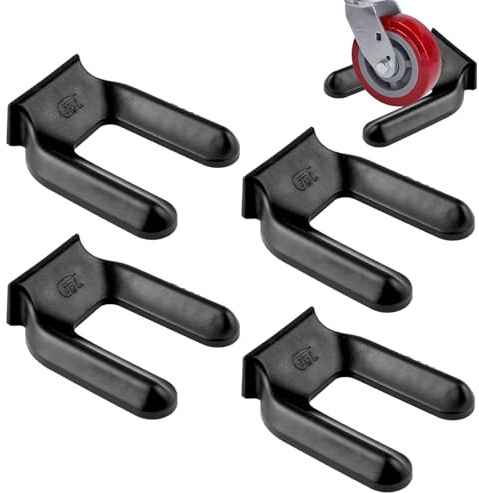 UFURMATE Stuhl-Radstopper, 4 Stück, Kunststoff, Möbeluntersetzer, Rollenstopper, rutschfeste Möbelrollen-Pads, passend für Räder mit Durchmesser 65 mm (schwarz)