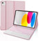 Hülle mit Tastatur für iPad A16 11 Generation 2025 & iPad 10. Generation 10,9 Zoll, Trackpad und 7-Farben-Hintergrundbeleuchtung, Magnetisch abnehmbare Tastatur mit QWERTZ Layout (Rosa-Touchpad)