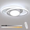 SENQIU LED Deckenleuchte, 39W LED Deckenlampe Dimmbar mit Fernbedienung, Moderne Deckenbeleuchtung Dimmbar Rund aus Aluminium Weiß für Schlafzimmer, Wohnzimmer, Küche, (3000K-6500K)