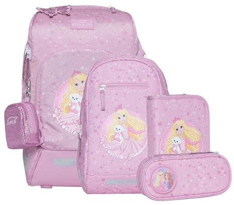 Beckmann, Schulranzen-Set Active Air FLX Rosie, 6-teilig, Grundschule, inkl. Regenüberzug, 20-25L, Pink
